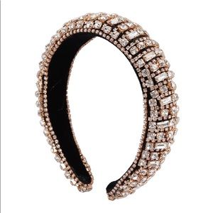 CRYSTAL BEADS COATED HEAD BAND- GOLD